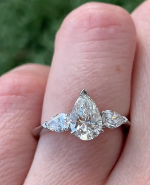 1.5 CARAT PEAR TRILOGY DIAMOND RING (ARJS4329)