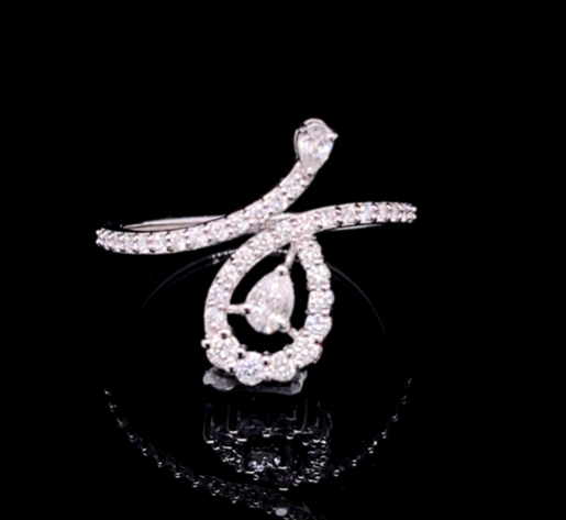Pear Open Type Diamond Ring (BRD1238)