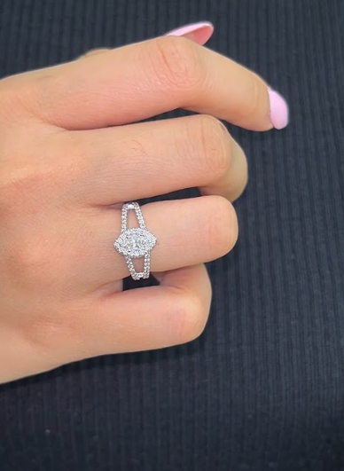 Pear Double Band Diamond Ring (ARJS2371)