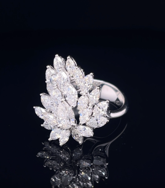 Pear with Marquise Diamond Ring (ARJS4043)