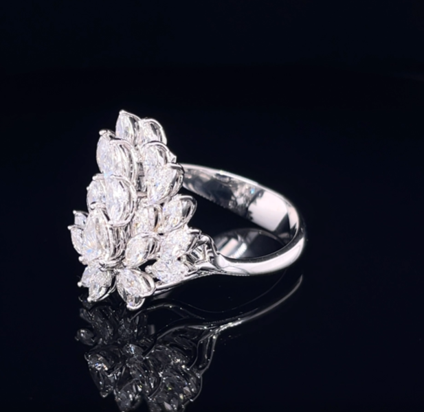 Pear with Marquise Diamond Ring (ARJS4043)