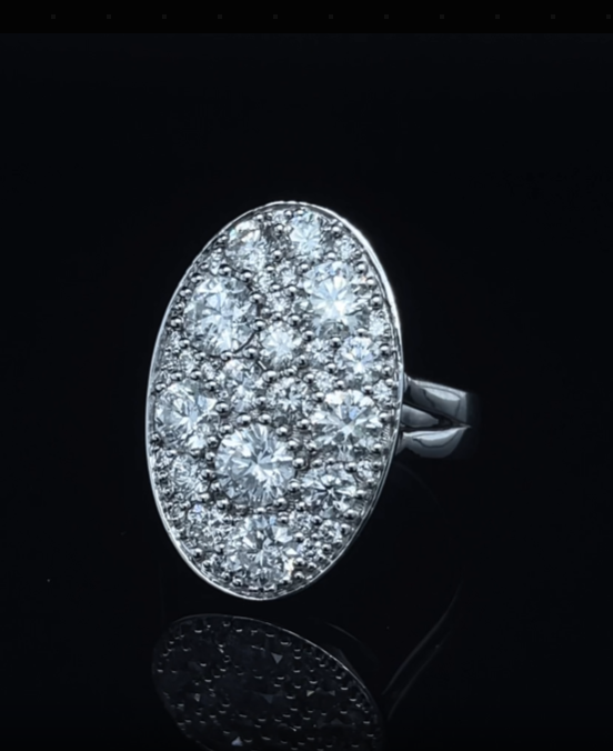Oval Studded Diamond Ring (SKJ1220)