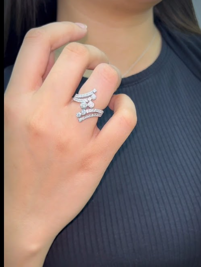 Wrap Design Round Diamond Ring (ARJS2689)