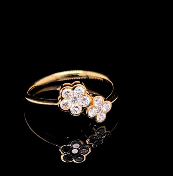Floral Diamond Ring in Yellow Gold (BRD1261)