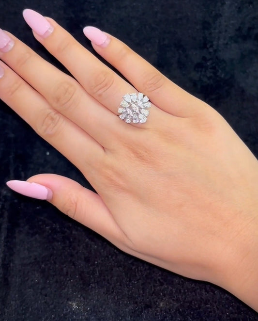 Pear with Mix Shape Diamond Ring (ARJS2607)