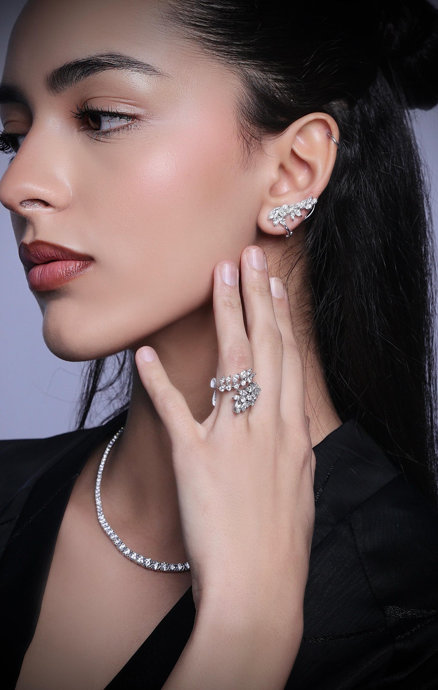 Marquise Climber Diamond Earrings (ARJS3170)