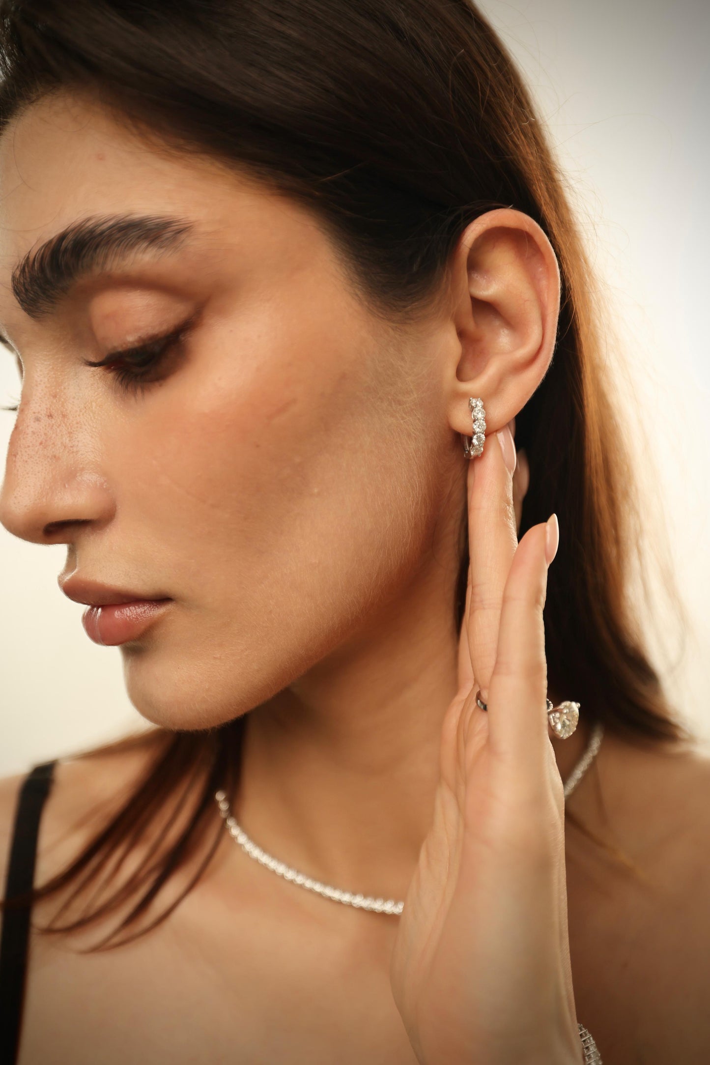 Round Diamond Hoop Earrings (ARJS2754)