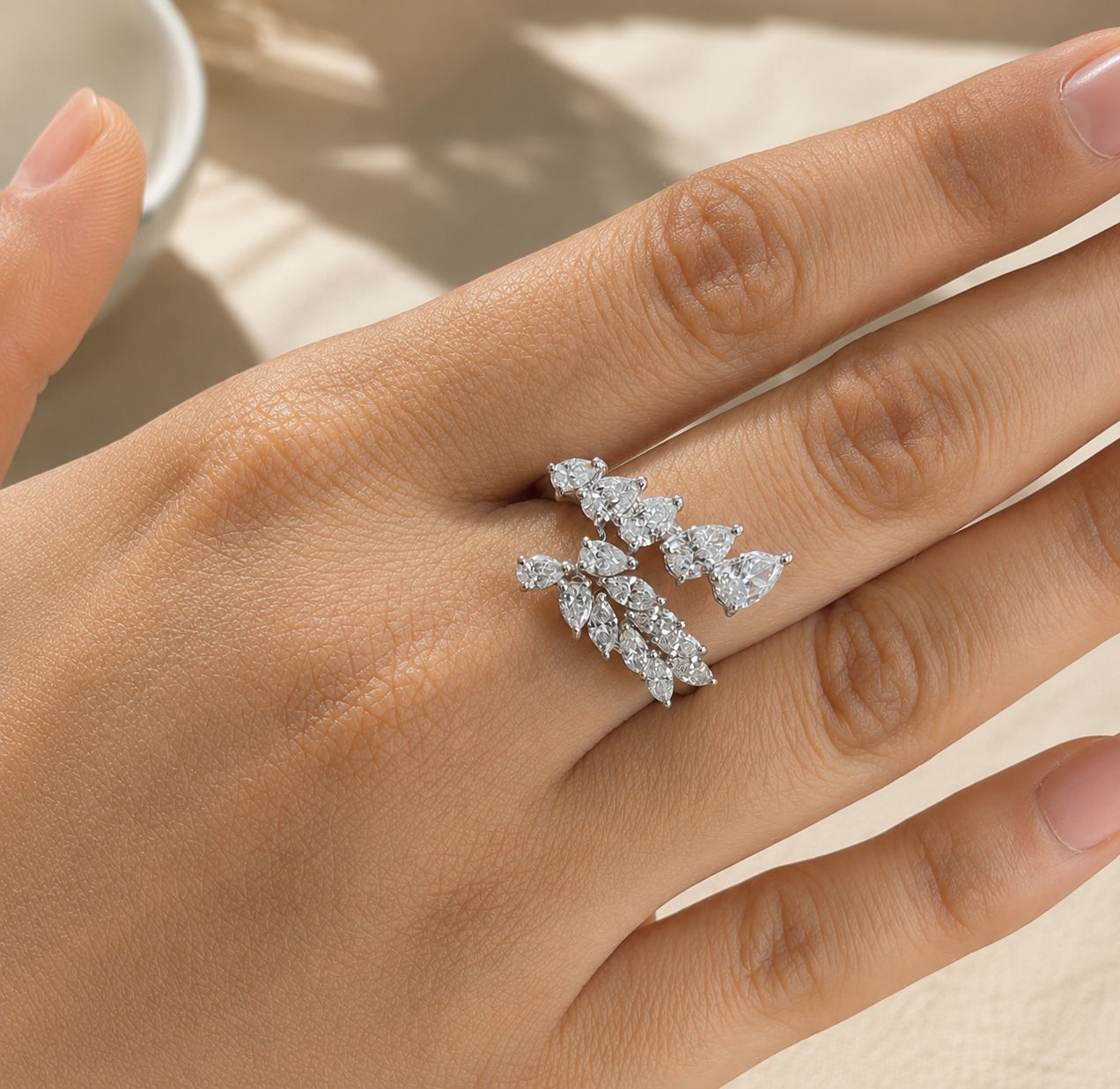 Marquise & Pear Open Diamond Ring (ARJS4026)