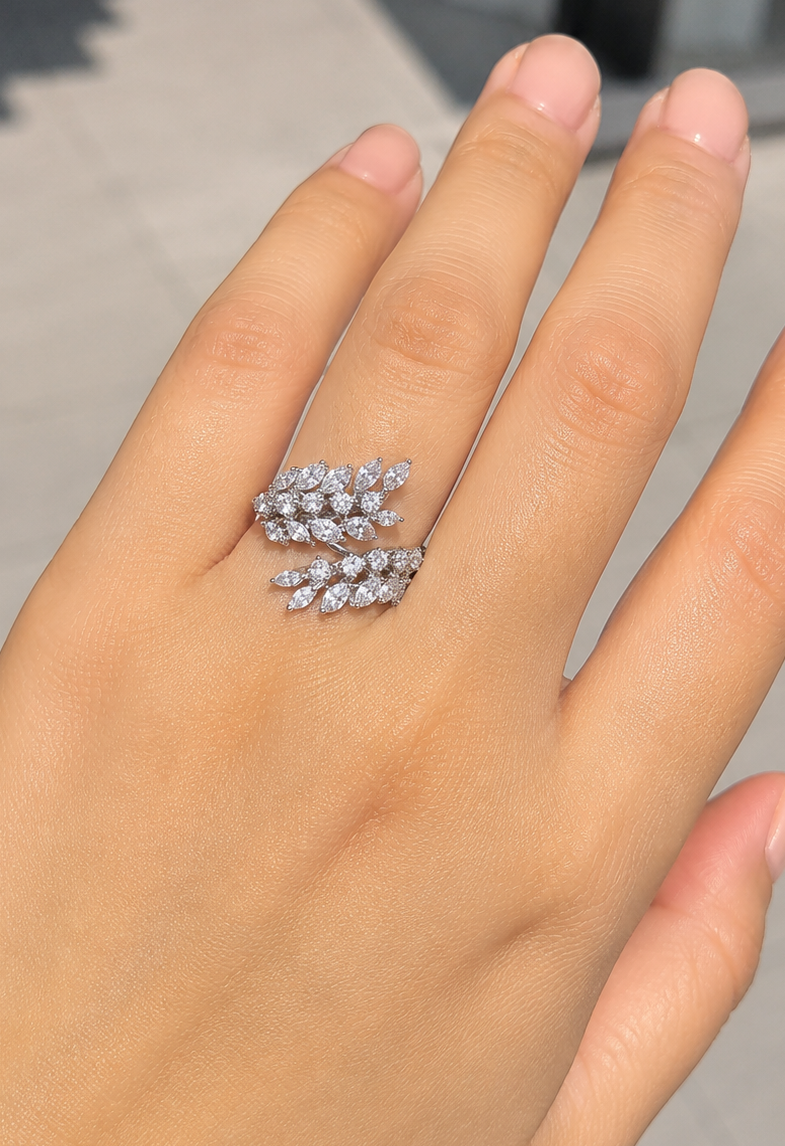 Marquise Overlap Diamond Ring (ARJS3012)