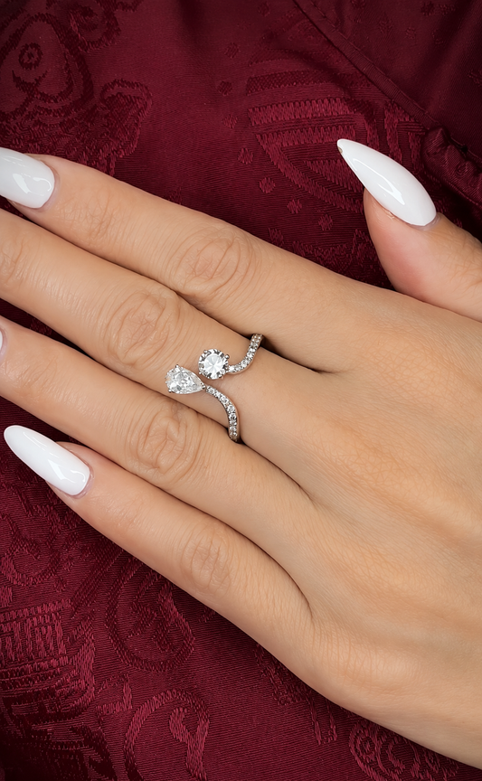 Round and Pear Diamond Ring (ARJS2437)