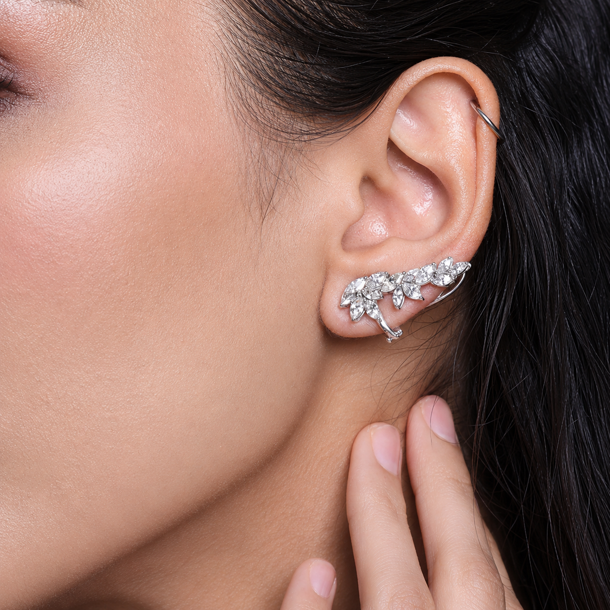 Marquise Climber Diamond Earrings (ARJS3170)