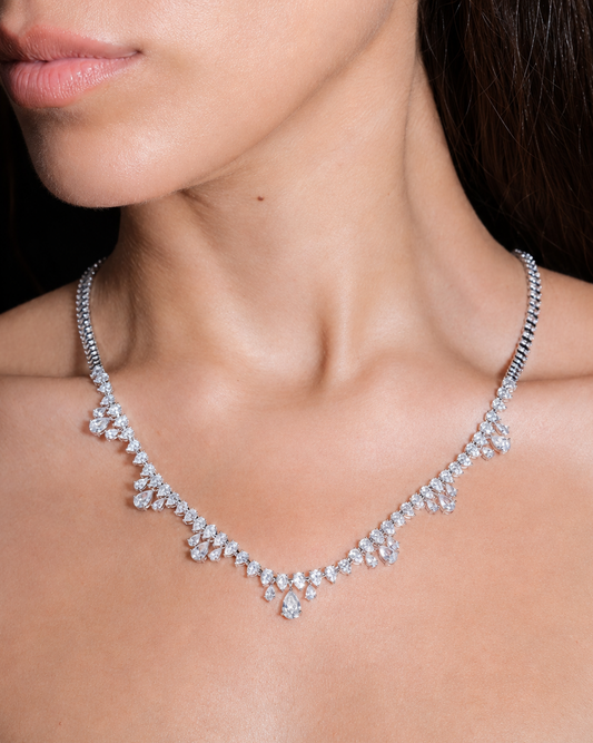 Pear Diamond Necklace (ARJS3590)