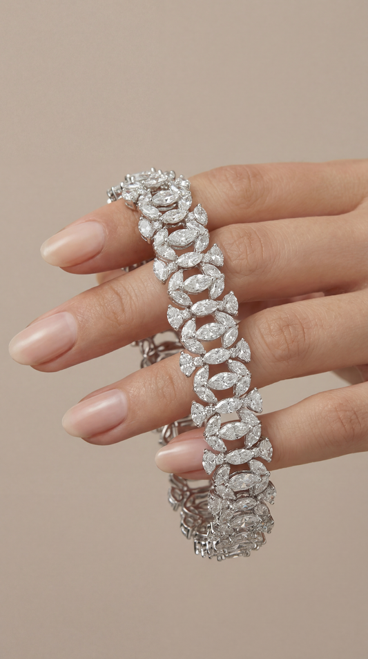 Marquise & Round Diamond Bracelet (ARJS3378)