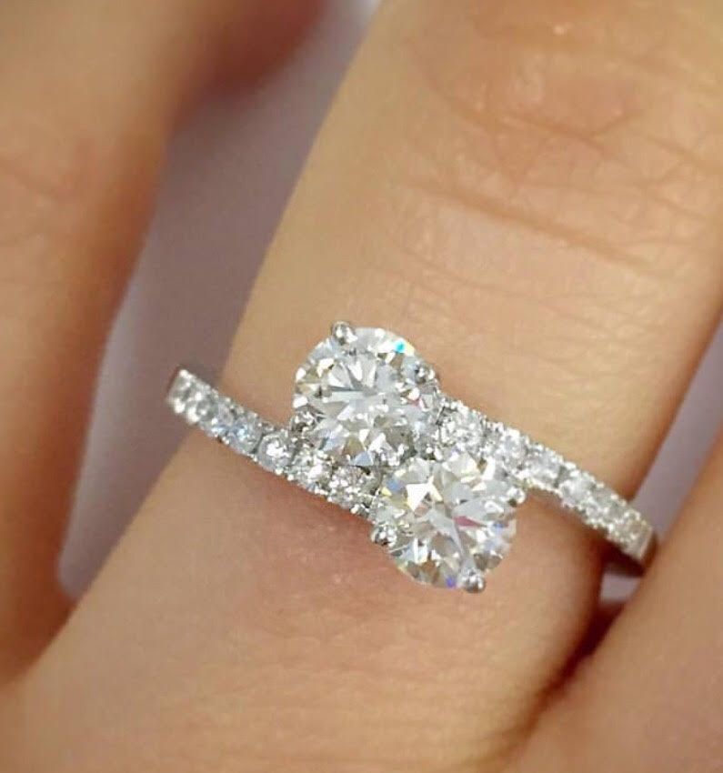 Twin Round Overlap Diamond Ring (ARJS2159)