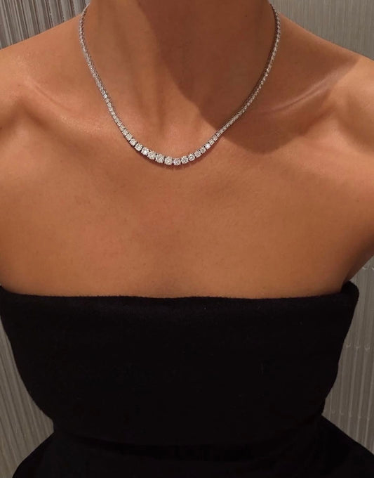 40 Pointer Classic Round Graduated Necklace (ARJS4307)