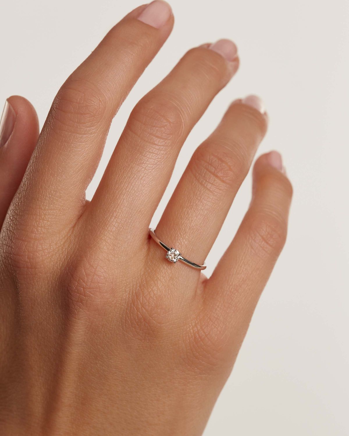Round Diamond Ring in White Gold (ARJS3266)
