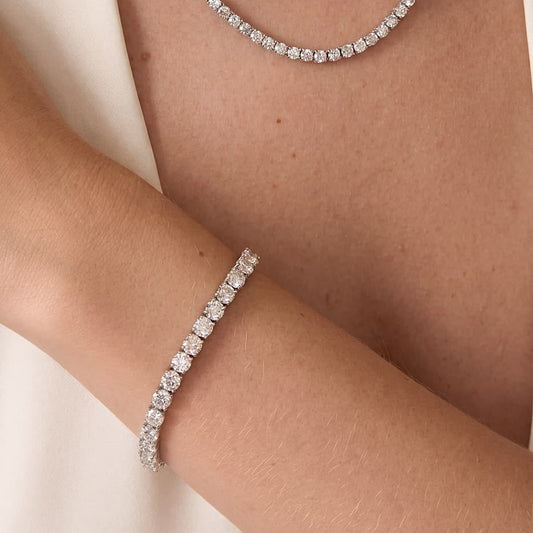 30 Pointer Each  Round  Diamonds Tennis Bracelet (ARJS4339)