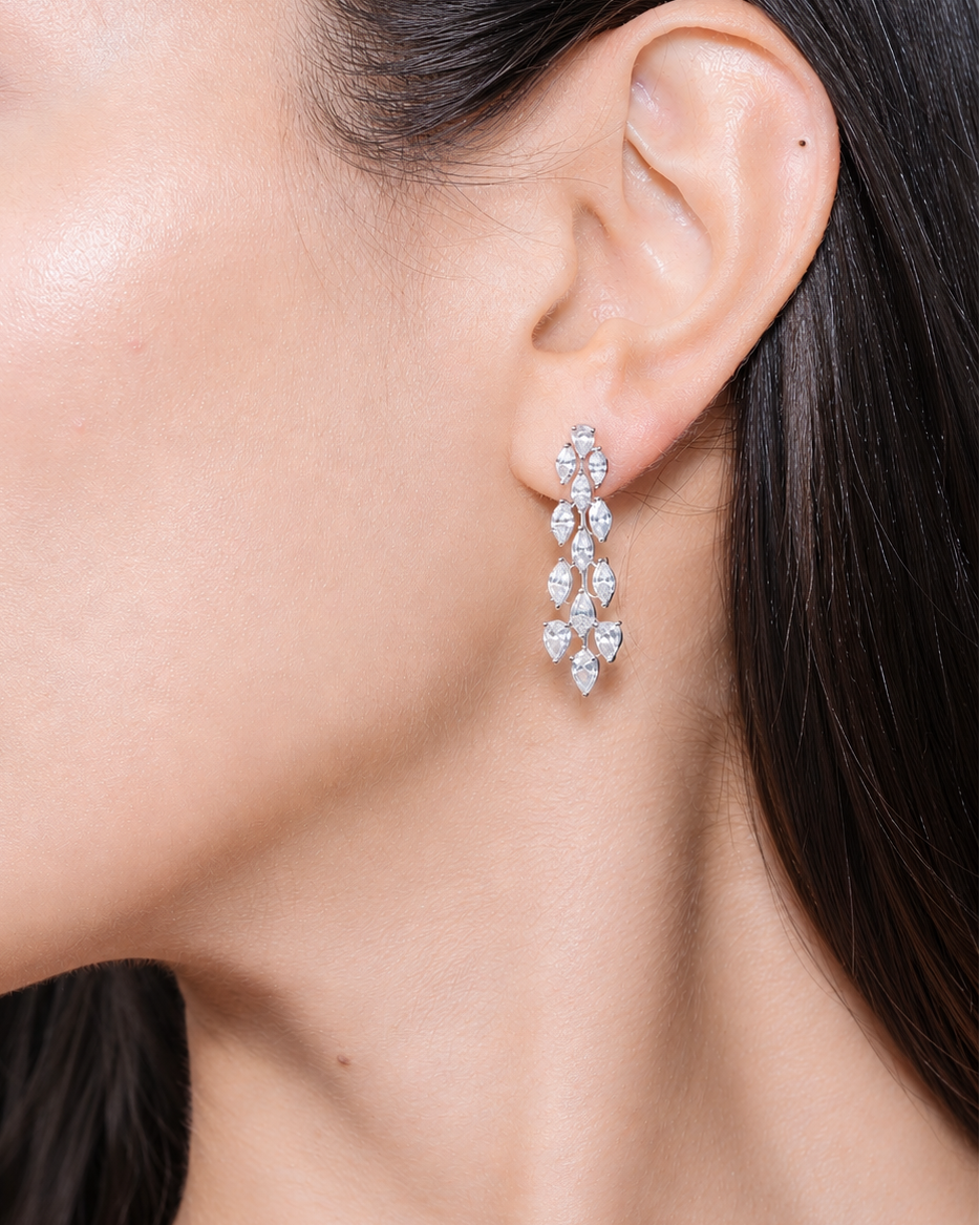 Pear & Marquise Diamond Earrings (ARJS3439)