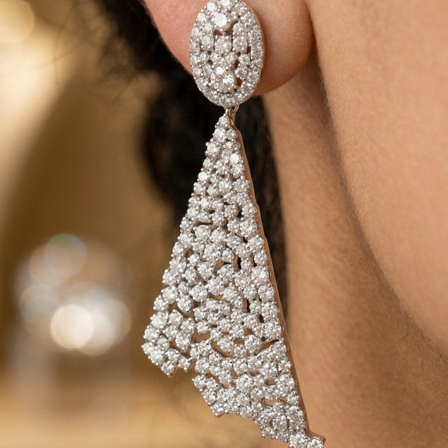 Celestial Shimmer Geometric Earrings (ARJS4266)
