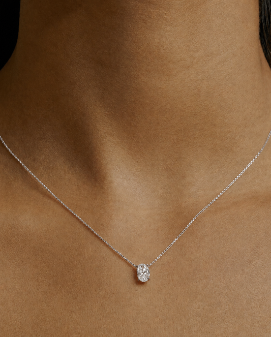 2CT Oval Diamond Pendant (ARJS4210)