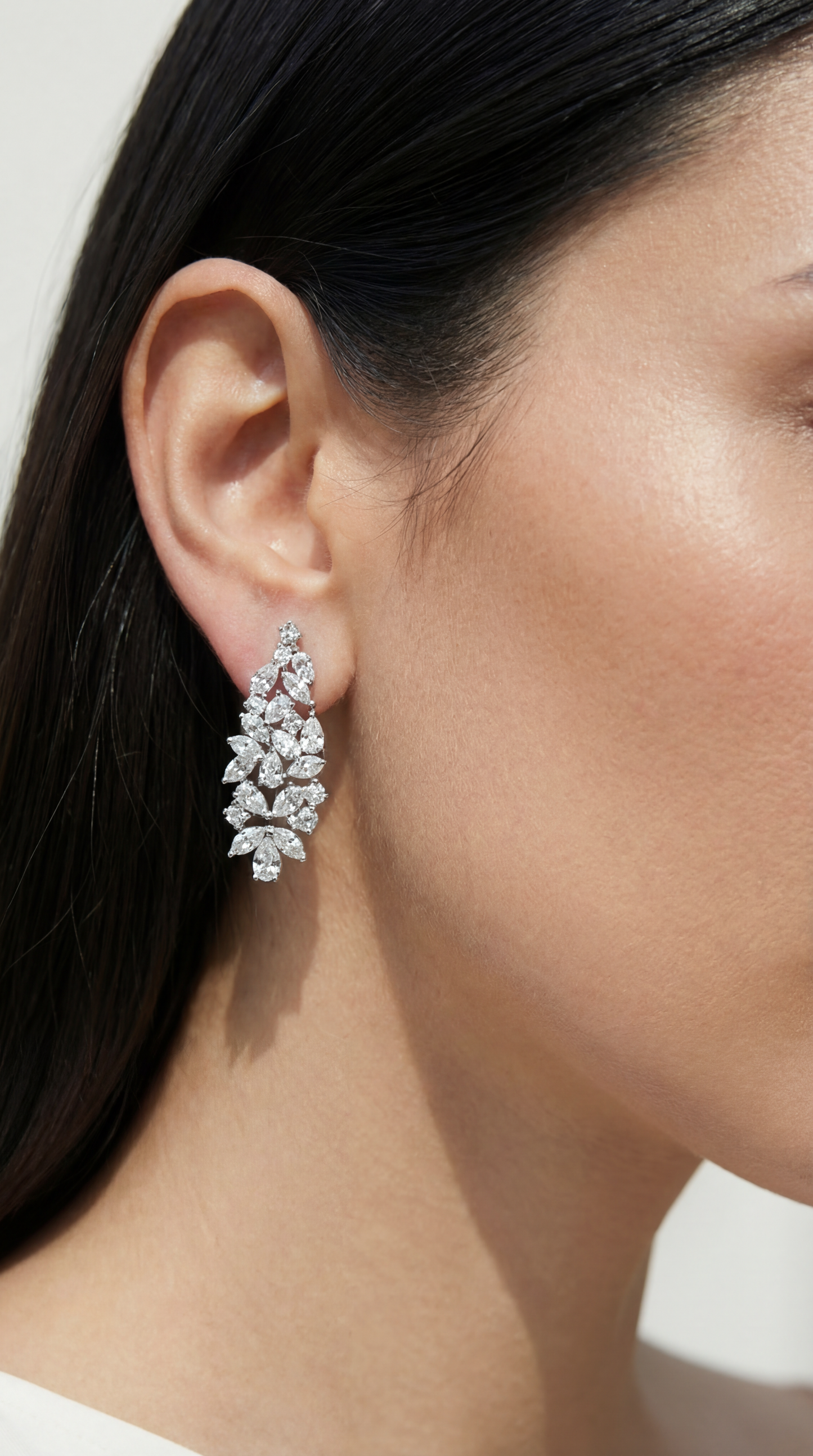 Marquise Cut Diamond Earrings ( ARJS3430)