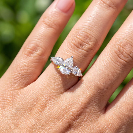 1 Carat Pear Pear Triology Diamond Ring (ARJS4253)