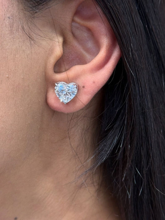 2 Carat  Each Heart Diamond Studs (ARJS4274)