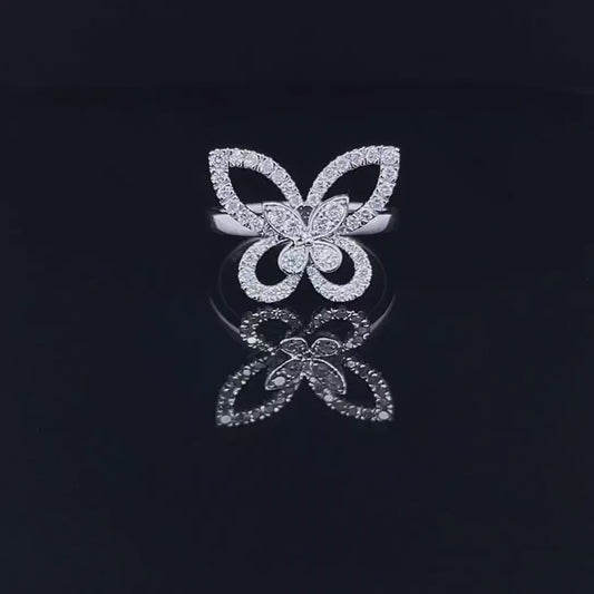 Butterfly Cluster Diamond Ring (ARJS2338)