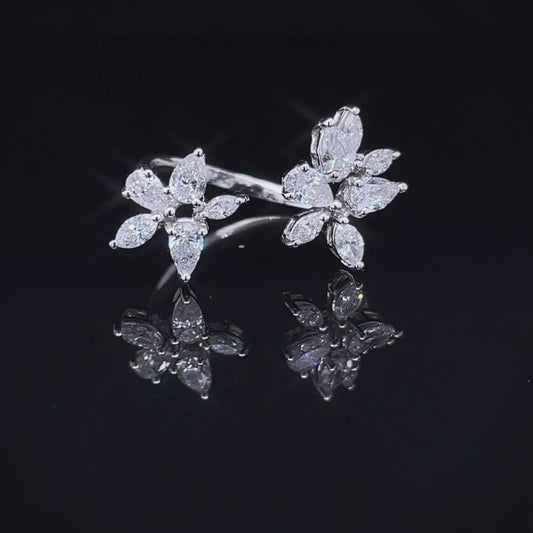 Marquise & Pear Flower Diamond Ring (ARJS2465)
