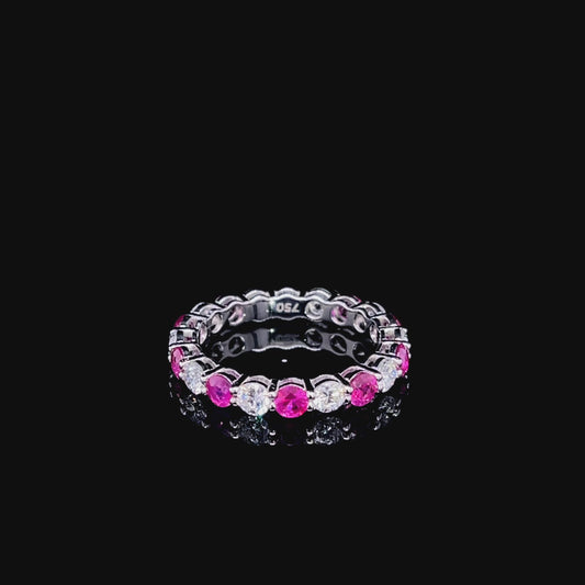 Round Sapphire and Diamond Eternity Band (ARJS4182)