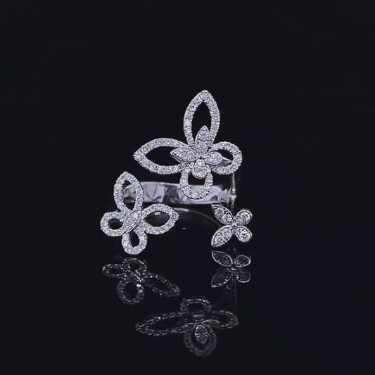 3 Butterfly Cluster Diamond Ring (ARJS2336)