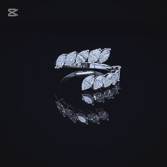 2 Line Marquise Open Ring (ARJS3015)