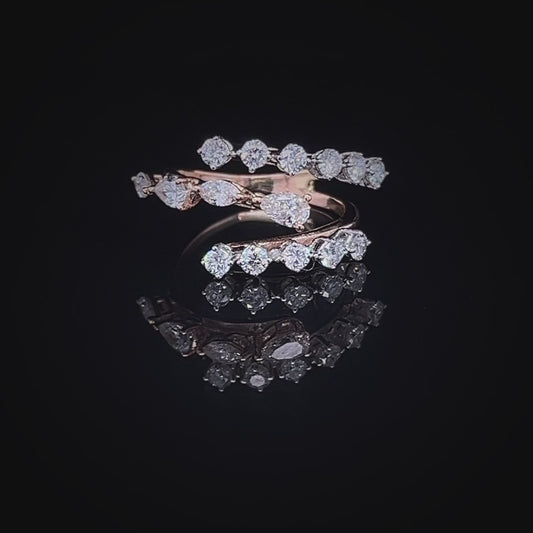 Pear & Round Diamond Open Ring (ARJS2781)