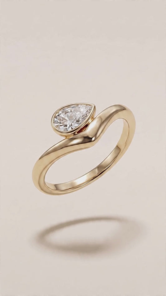 Half Carat Emerald White Gold Diamond Ring (ARJS3966)