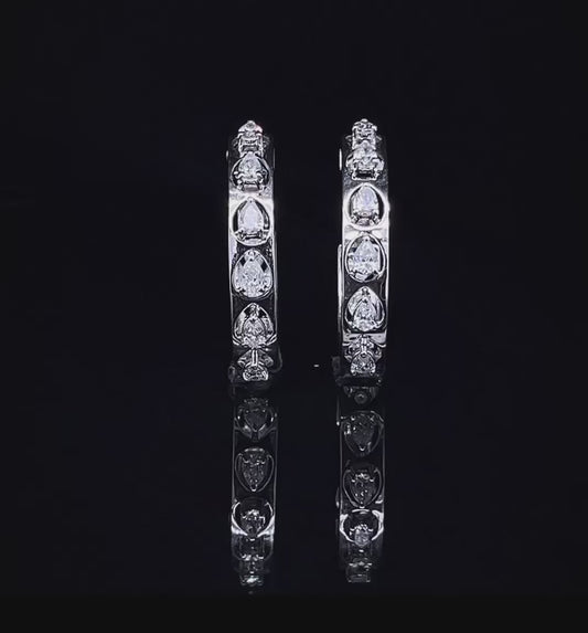 Pear Diamond Hoop Earrings (SKJ1198)
