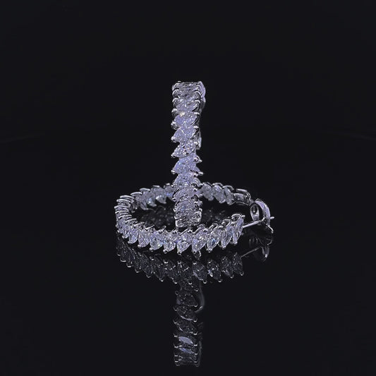 Marquise Hoop Diamond Earrings (ARJS2459)