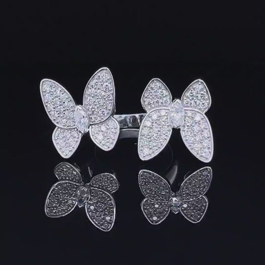 Marquise Butterfly Design with Round Cluster Diamond Ring (ARJS2688)