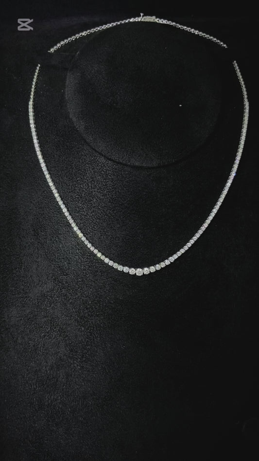 Round Graduating Tennis Necklace (ARJS2877)