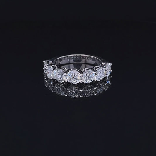 Half Carat Each Round Half Eternity Band Diamond Ring (ARJS2424)