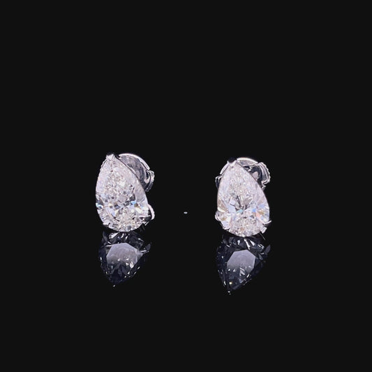 1.5 Carat Each Pear Diamond Studs (ARJS4111)