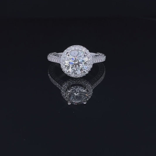 2CT Round Halo Diamond Ring (ARJS2025)