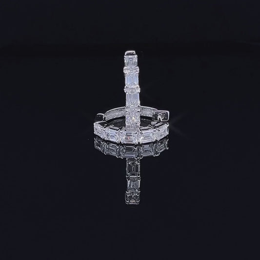 Emerald Hoop Diamond Earrings (ARJS2757)