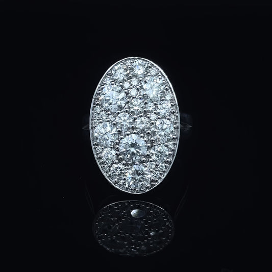 Oval Studded Diamond Ring (SKJ1220)