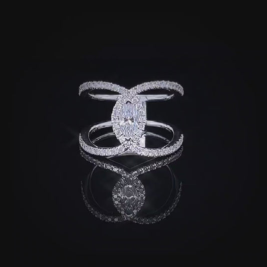 Marquise Intertwined Diamond Ring