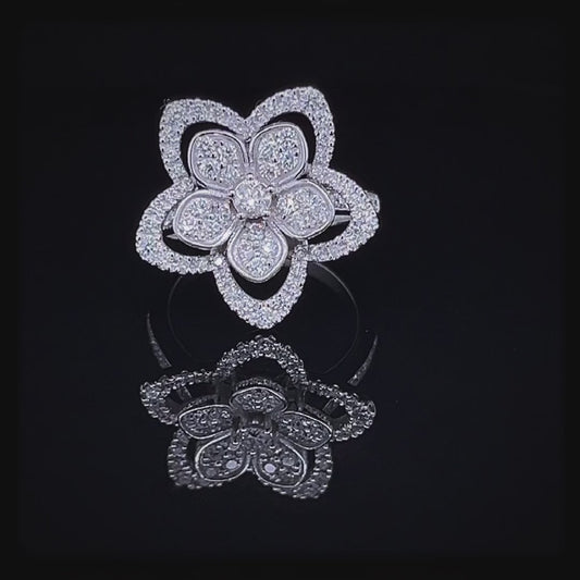 Flower Cluster Diamond Ring (ARJS2701)