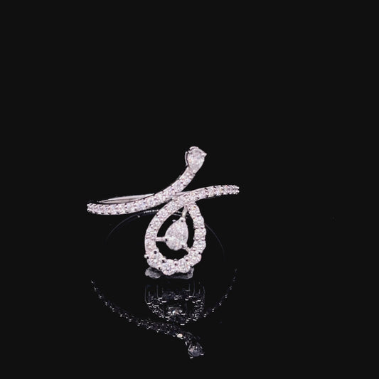 Pear Open Type Diamond Ring (BRD1238)