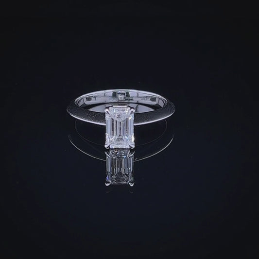 1CT Emerald Diamond Engagement Ring (ARJS2043)