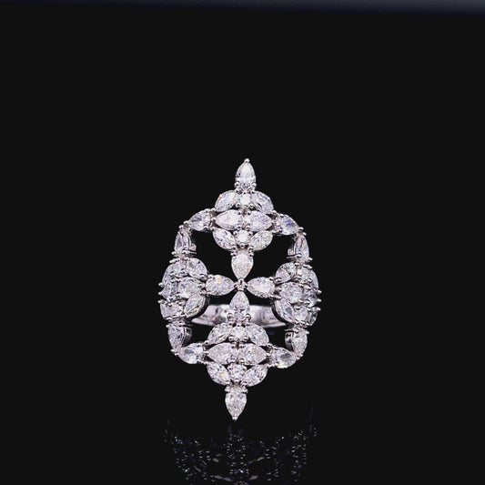 Mix Shape with Floral Pattern Diamond Ring  (SKJ1211)