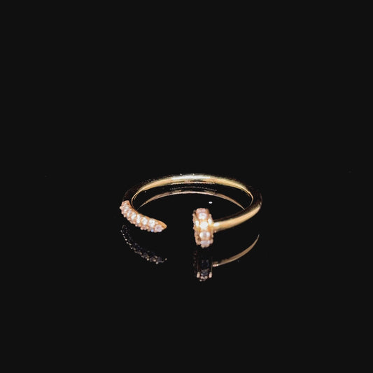 Encrusted Nail Design Diamond Ring in Yellow Gold (BRD1259)